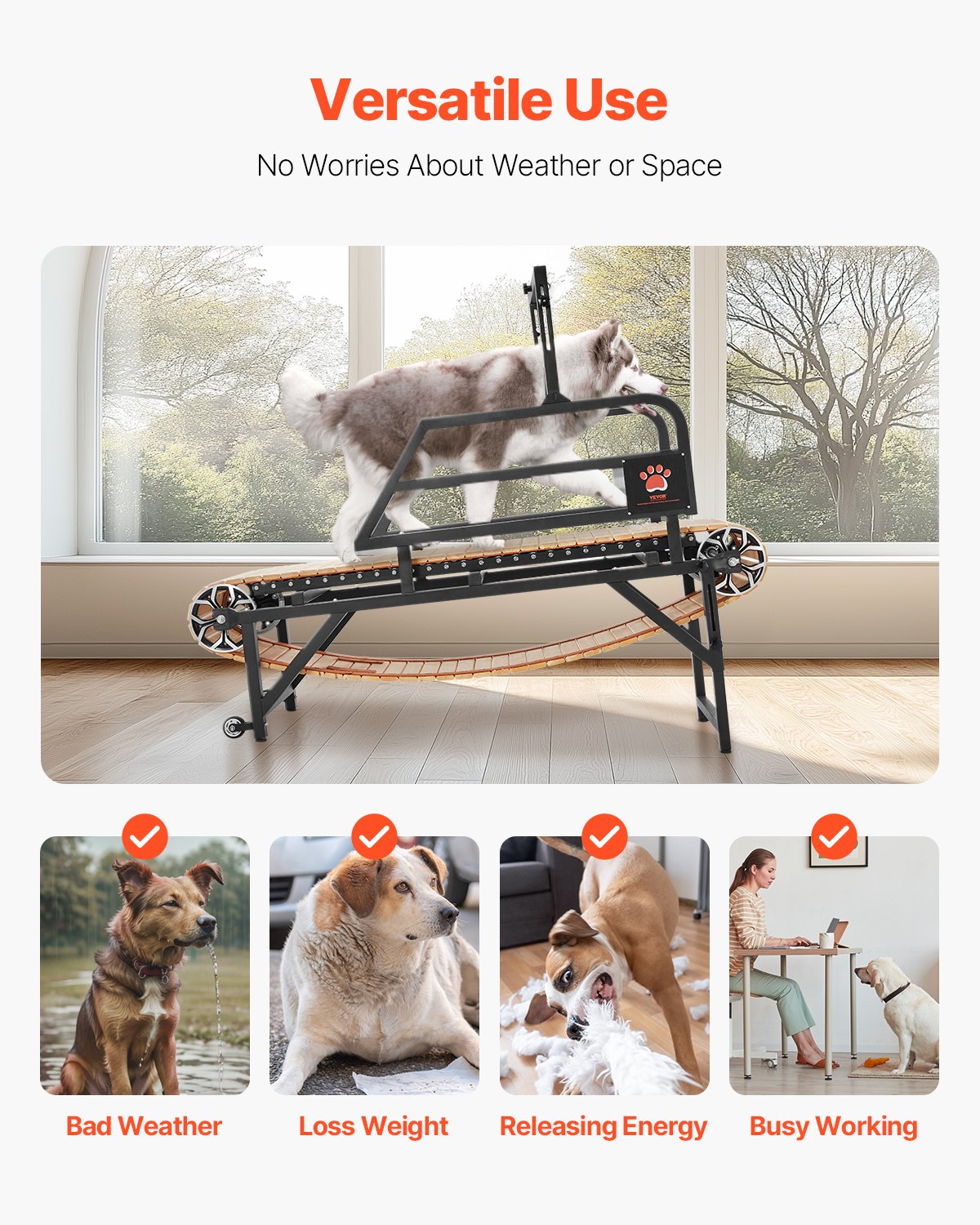 Dog Treadmill for Medium Dogs up to 220 lbs Indoor Pet Running Machine, 190 x 56 x 143 cm