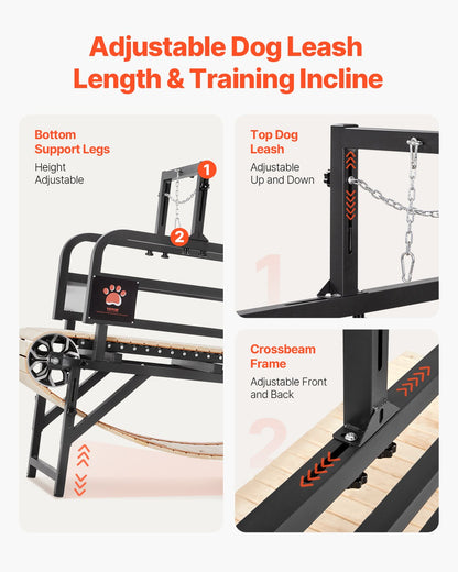 Dog Treadmill for Medium Dogs up to 220 lbs Indoor Pet Running Machine, 175 x 51 x 130 cm