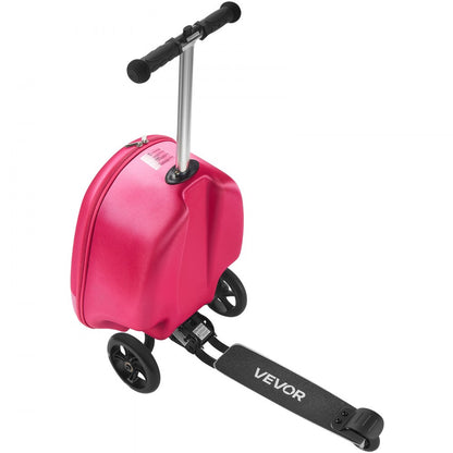 VEVOR Ride-on Luggage 20-inch Kids Scooter Suitcase with Flash Wheels Pink