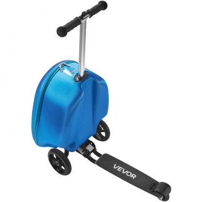 VEVOR Ride-on Luggage 20-inch Kids Scooter Suitcase with Flash Wheels Blue