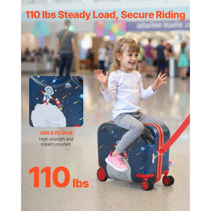 VEVOR Ride-on Luggage 18-inch Lightweight Kids Scooter Suitcase with Wheels