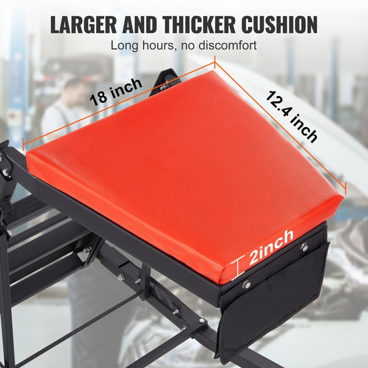 Adjustable Topside Creeper 1.2-1.9m, 181kg Capacity, Foldable for Auto Repair