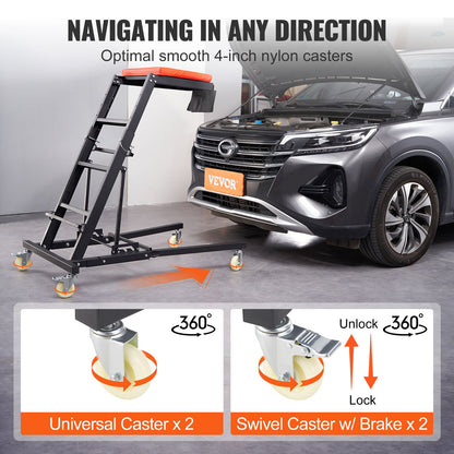 VEVOR Automotive Topside Creeper, with Adjustable Height 48" to 76", 181.44KGS Capacity