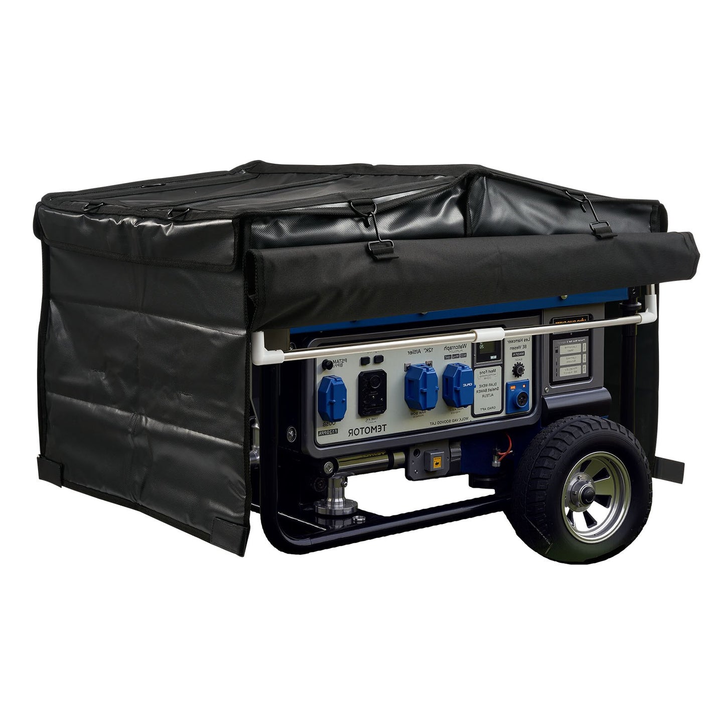 Generator Cover, 860 x 605 x 530 mm Waterproof Universal Generator Cover for Most Generators 3500-12000 Watt, Portable Generator Running Cover with Heavy Duty Thicken 420D Oxford Fabric, Black