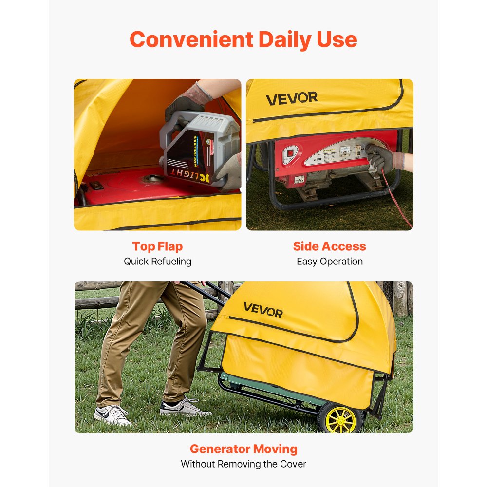 VEVOR Generator Cover Universal Generator Waterproof Cover 915x660x660 mm Yellow