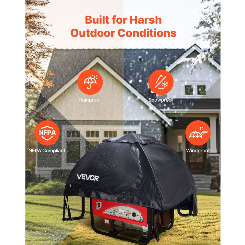 VEVOR Generator Cover Universal Generator Waterproof Cover 915x660x660 mm Black