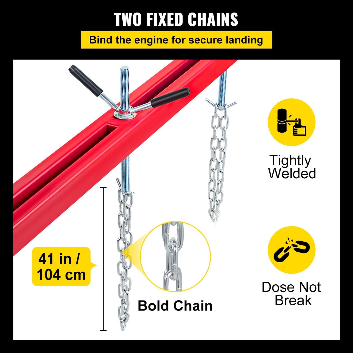 Engine Load Leveler Support Bar, 500 kg Capacity, Dual Hook, Steel Construction