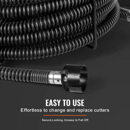 Professional 18m Drain Cleaning Cable with 6 Cutters for 50-200mm Pipes
