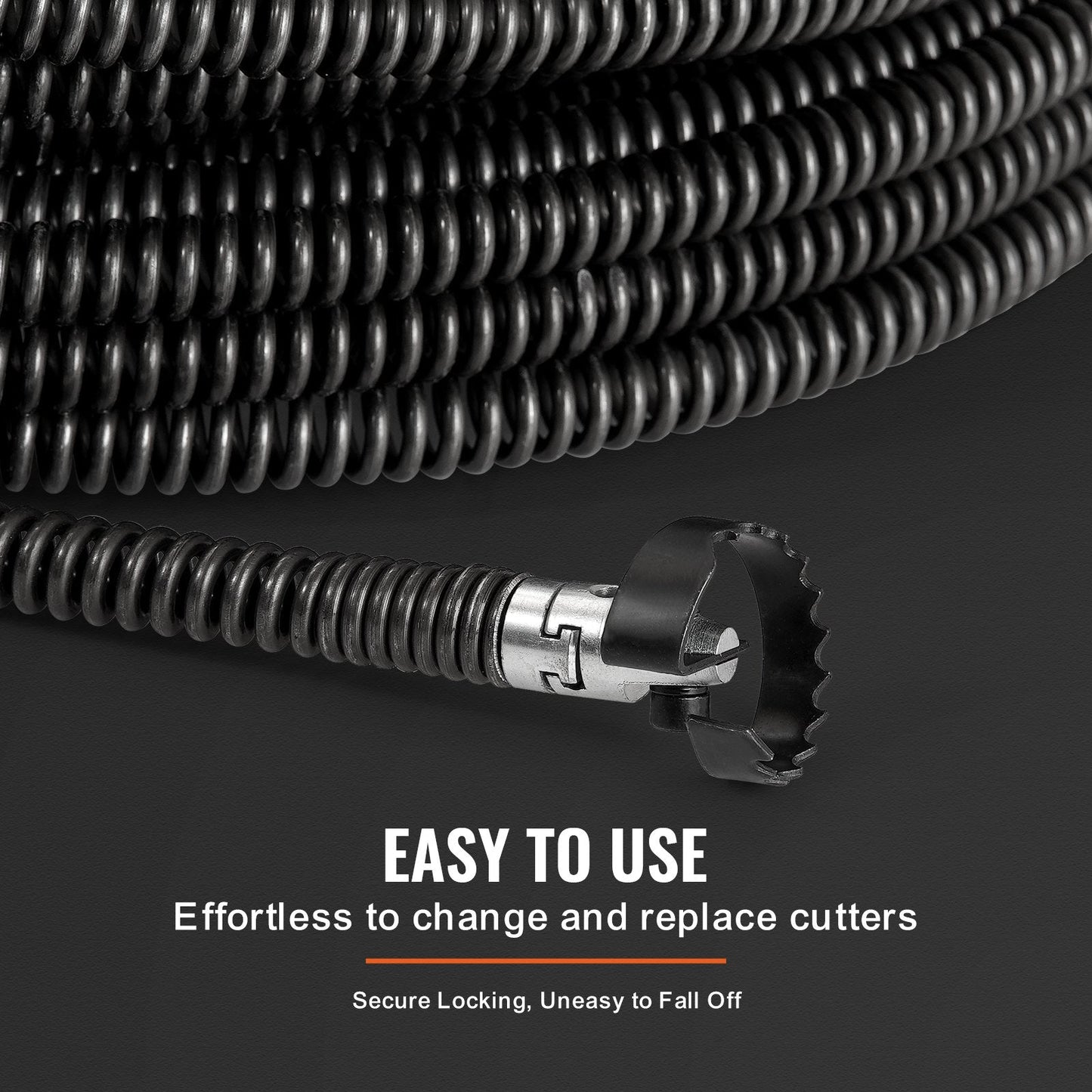 100 ft x 0.16 m Professional Drain Cleaning Cable with 7 Cutters