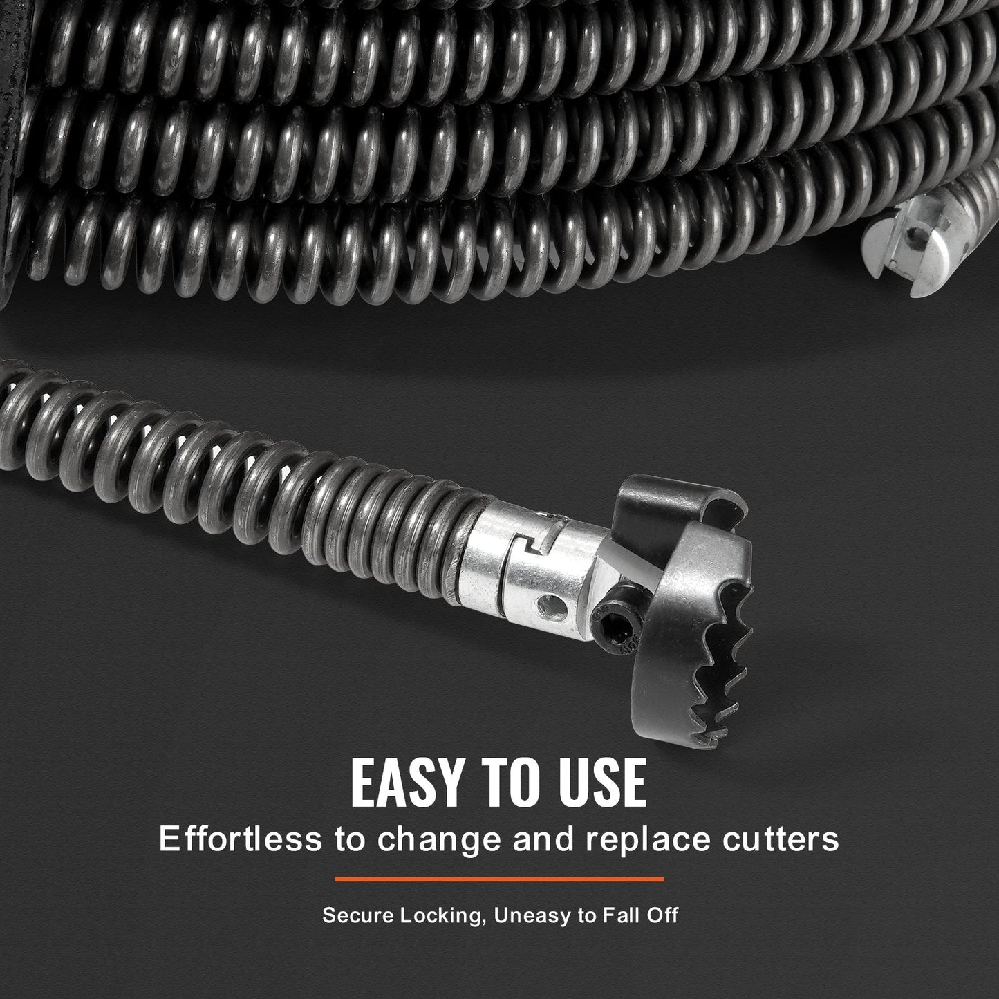 Professional 20m x 16mm Drain Cleaner Cable with 7 Cutters for 20-100mm Pipes