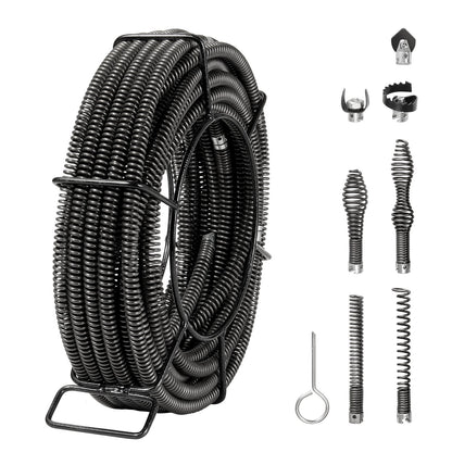 VEVOR Drain Cleaning Cable 66 FT x 5/8 Inch, Professional Sectional Drain Cleaner