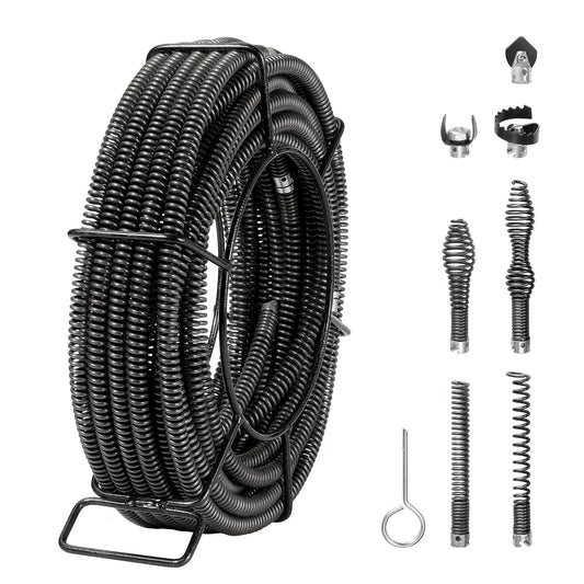 VEVOR Drain Cleaning Cable 66 FT x 5/8 Inch, Professional Sectional Drain Cleaner
