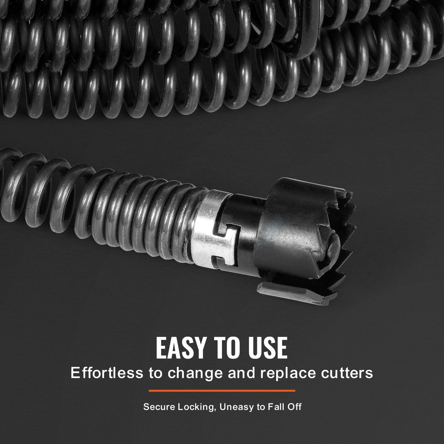 VEVOR Drain Cleaning Cable 45 FT x 7/8 Inch, Professional Sectional Drain Cleaner