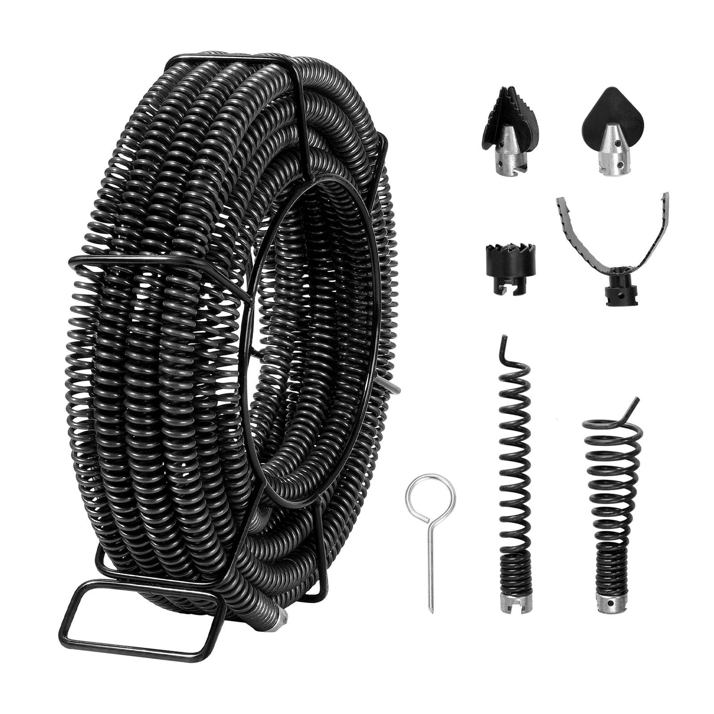 Professional 13.7m Drain Cleaning Cable with 6 Cutters for Pipes 20-150mm