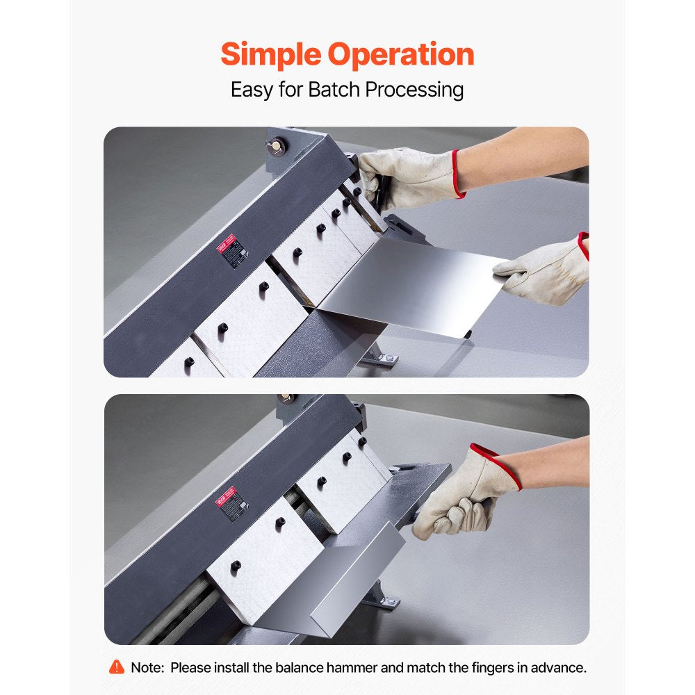910 mm Box and Pan Brake 0-135° 16 Ga Sheet Metal Bending Brake 5 Fingers