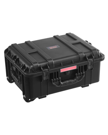 VEVOR 2.5 Cu.ft Weatherproof Hard Case Rolling Wheels & Retractable Handle Black