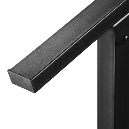 Outdoor Handrails for Steps, 2-3 Step Stair Rail Kit, Black Square Tube with Horizontal Bar, Carbon Steel Support Rails 