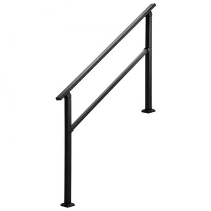 VEVOR Outdoor Handrails for 4-5 Step Stairs Black Square Tube Easy Install