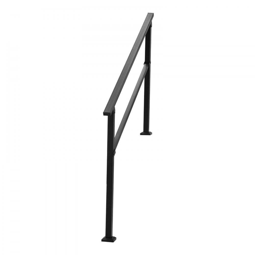 VEVOR Outdoor Handrails for 4-5 Step Stairs Black Square Tube Easy Install