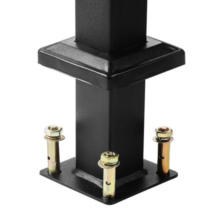 VEVOR Outdoor Handrails for 4-5 Step Stairs Black Square Tube Easy Install