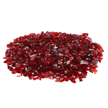 4.5 KG Fire Glass 19.05 mm Fireplace Glass Rocks for Fire Pit Table Red