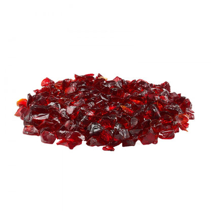 4.5 KG Fire Glass 19.05 mm Fireplace Glass Rocks for Fire Pit Table Red