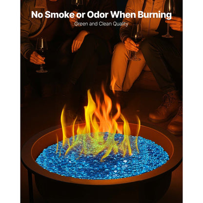 4.5KG Fire Glass 19.05 mm Fireplace Glass Rocks for Firepit Caribbean Blue