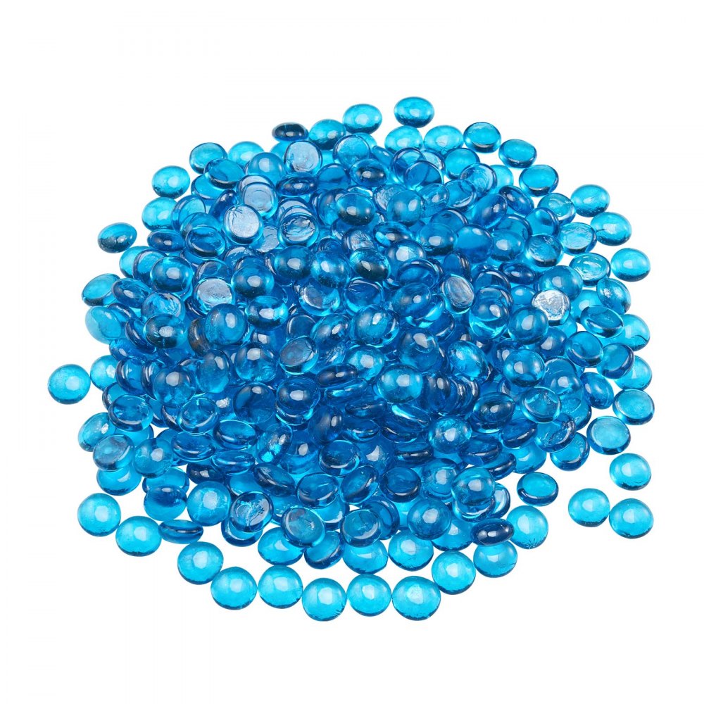 4.5KG Fire Glass 19.05 mm Fireplace Glass Rocks for Firepit Caribbean Blue
