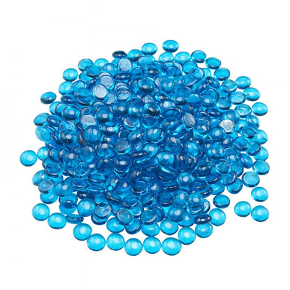 4.5KG Fire Glass 19.05 mm Fireplace Glass Rocks for Firepit Caribbean Blue