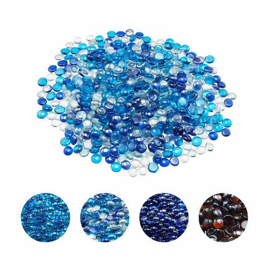 4.5KG Fire Glass 19.05mm Round Fireplace Glass Rocks for Fire Pit 3 Colors
