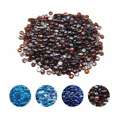 4.5KG Fire Glass 19.05mm Fireplace Glass Rocks for Fire Pit Rich Amber