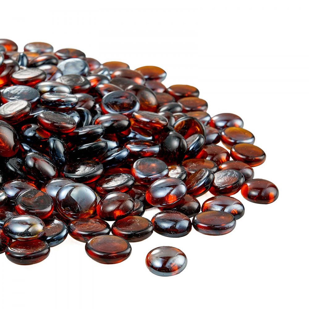 4.5KG Fire Glass 19.05mm Fireplace Glass Rocks for Fire Pit Rich Amber