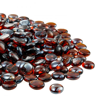4.5KG Fire Glass 19.05mm Fireplace Glass Rocks for Fire Pit Rich Amber