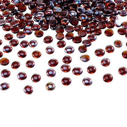 4.5KG Fire Glass 19.05mm Fireplace Glass Rocks for Fire Pit Rich Amber