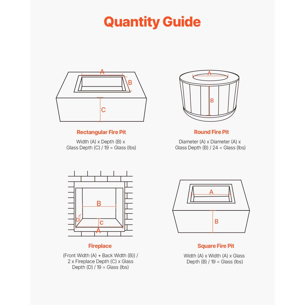 9 KG Fire Glass 12.7 mm Fireplace Glass Rocks for Fire Pit Table Black