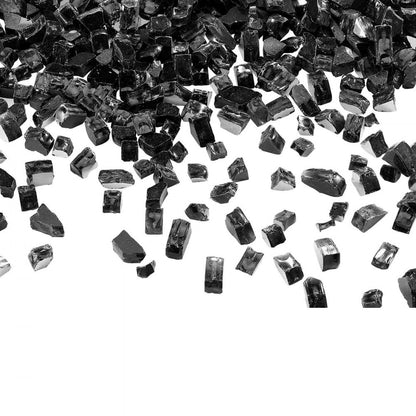 9 KG Fire Glass 12.7 mm Fireplace Glass Rocks for Fire Pit Table Black
