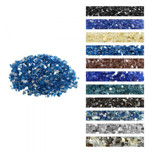 4.5 KG Fire Glass 12.7 mm Fireplace Glass Rocks for Fire Pit Pacific Blue