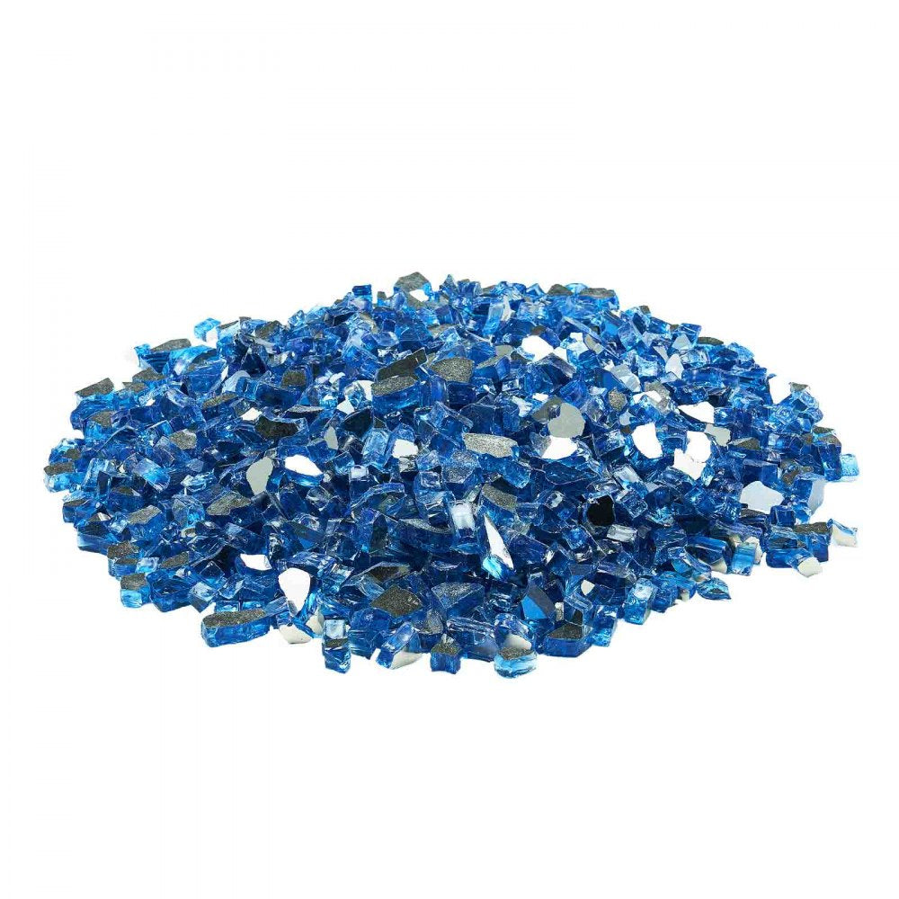 4.5 KG Fire Glass 12.7 mm Fireplace Glass Rocks for Fire Pit Pacific Blue