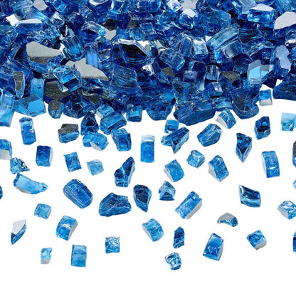 4.5 KG Fire Glass 12.7 mm Fireplace Glass Rocks for Fire Pit Pacific Blue