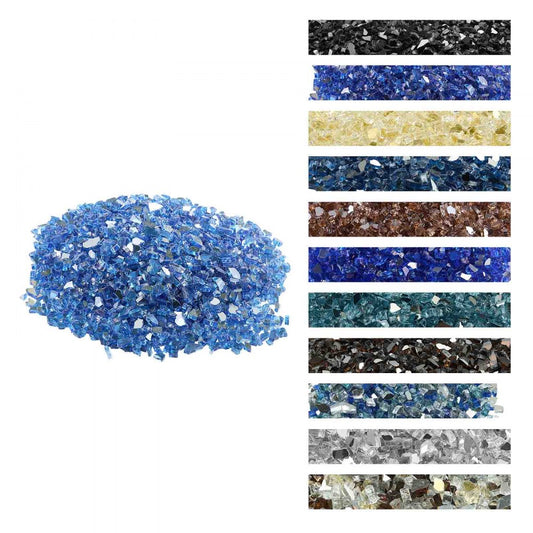 4.5 KG Fire Glass 6.35 mm Fireplace Glass Rocks for Fire Pit Cobalt Blue
