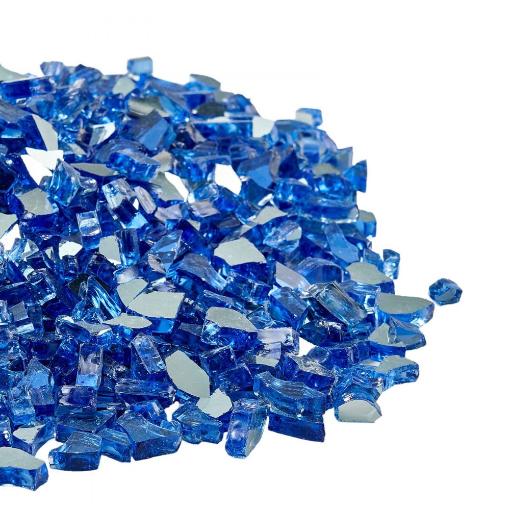4.5 KG Fire Glass 6.35 mm Fireplace Glass Rocks for Fire Pit Cobalt Blue