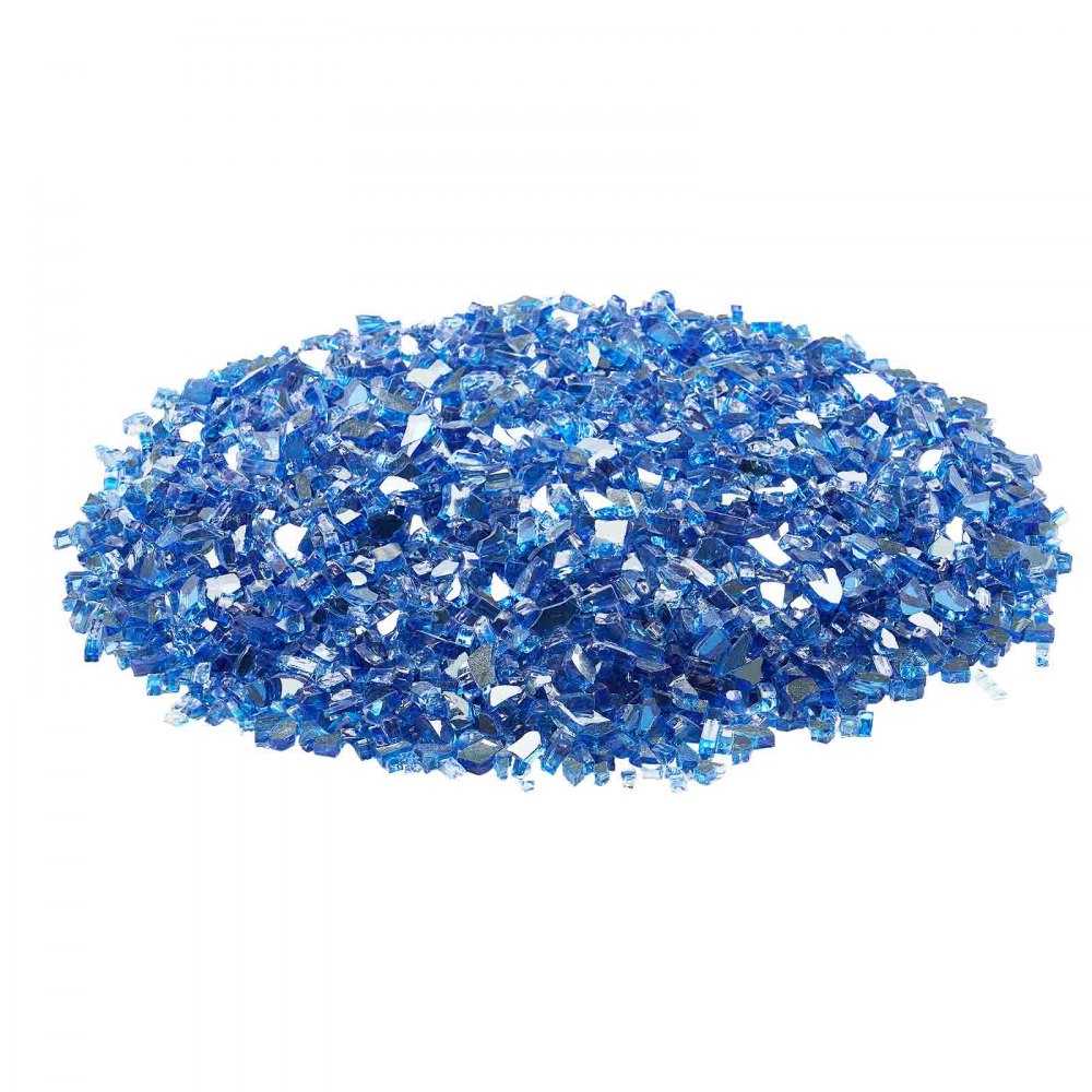 4.5 KG Fire Glass 6.35 mm Fireplace Glass Rocks for Fire Pit Cobalt Blue