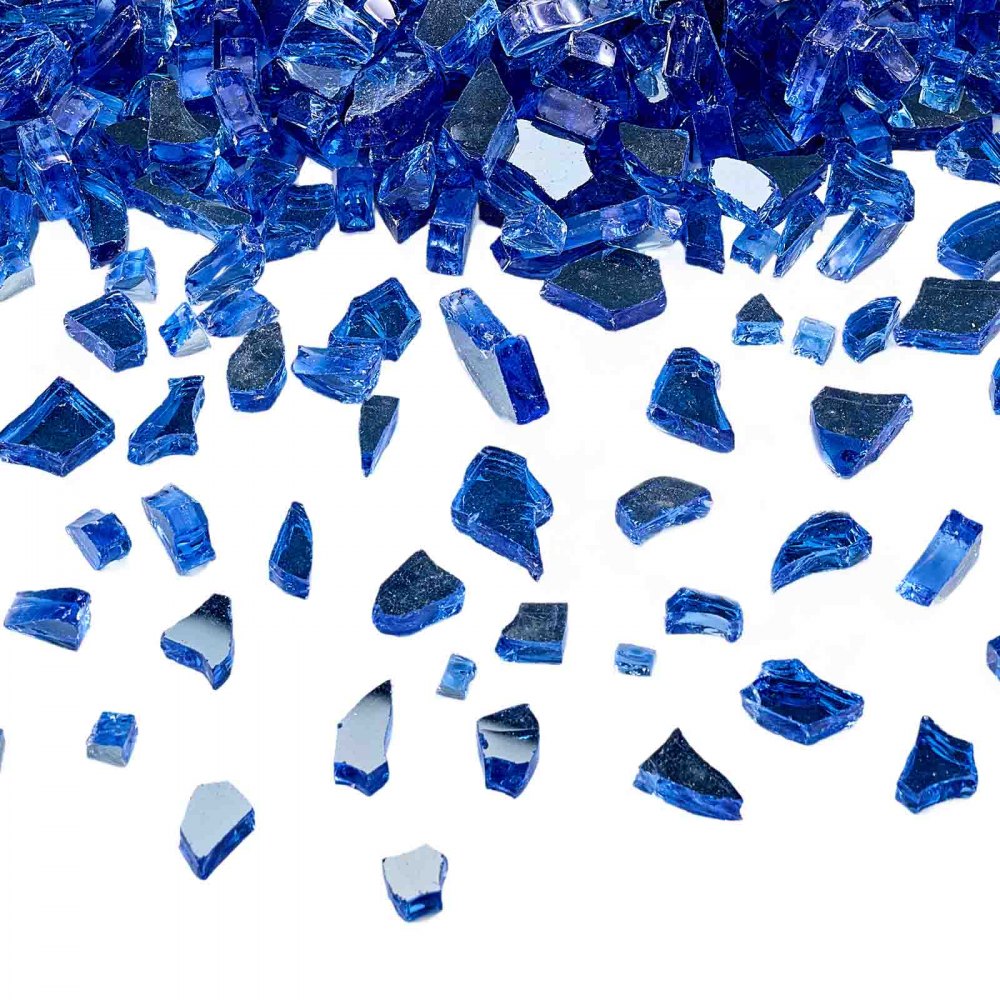 4.5 KG Fire Glass 6.35 mm Fireplace Glass Rocks for Fire Pit Cobalt Blue