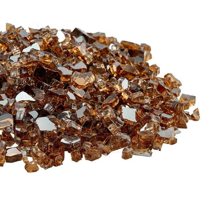 4.5 KG Fire Glass 6.35 mm Fireplace Glass Rocks for Fire Pit Table Copper