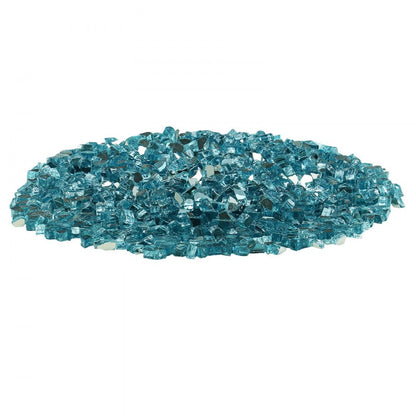 4.5 KG Fire Glass 12.7 mm Fireplace Glass Rocks for Fire Pit Aqua Blue