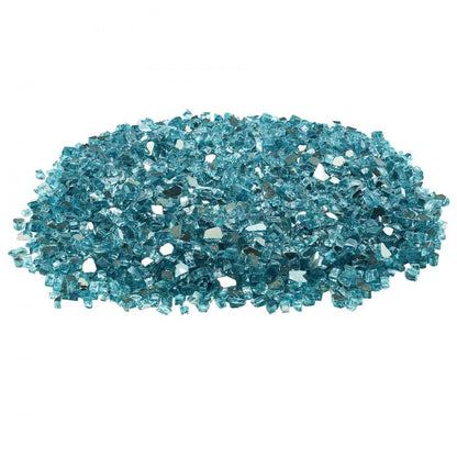 4.5 KG Fire Glass 12.7 mm Fireplace Glass Rocks for Fire Pit Aqua Blue