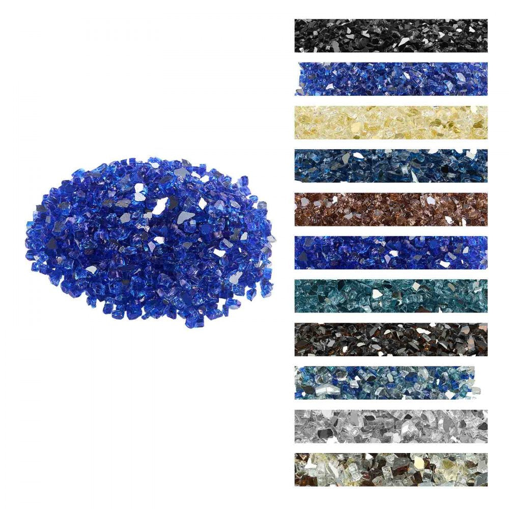 4.5 KG Fire Glass 12.7 mm Fireplace Glass Rocks for Fire Pit Cobalt Blue