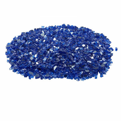 4.5 KG Fire Glass 12.7 mm Fireplace Glass Rocks for Fire Pit Cobalt Blue
