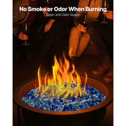 4.5 KG Fire Glass 12.7 mm Fireplace Glass Rocks for Fire Pit 3 Colors