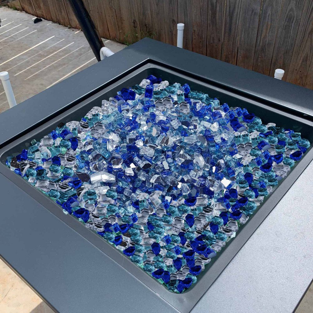 4.5 KG Fire Glass 12.7 mm Fireplace Glass Rocks for Fire Pit 3 Colors